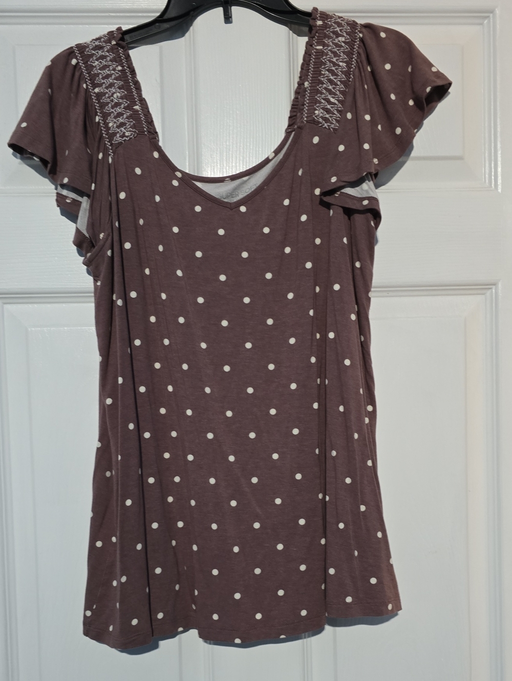 torrid Brown Polka Dot Flutter Sleeve Top Super Soft By Torrid